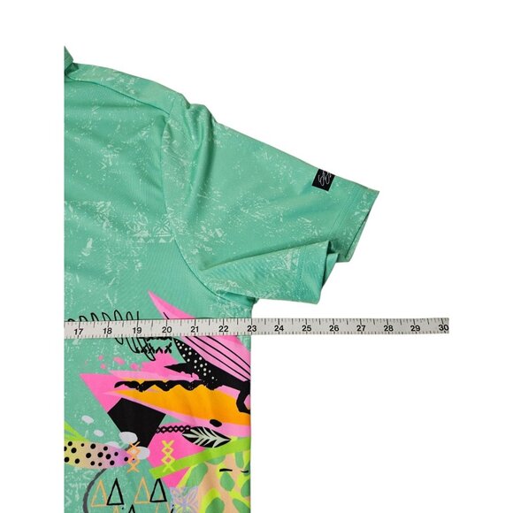 Sunday Swagger Tropical Polo Shirt Men's Large Colorful Green Performance Golf - Picture 11 of 12